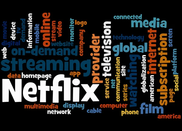 Netflix, word cloud concept 4 — Stock Photo, Image