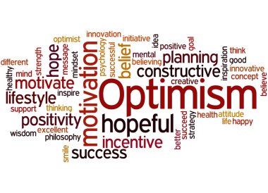 Optimism, word cloud concept 7 clipart