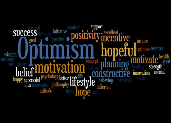 Optimismus, slovo mrak koncepce 8 — Stock fotografie