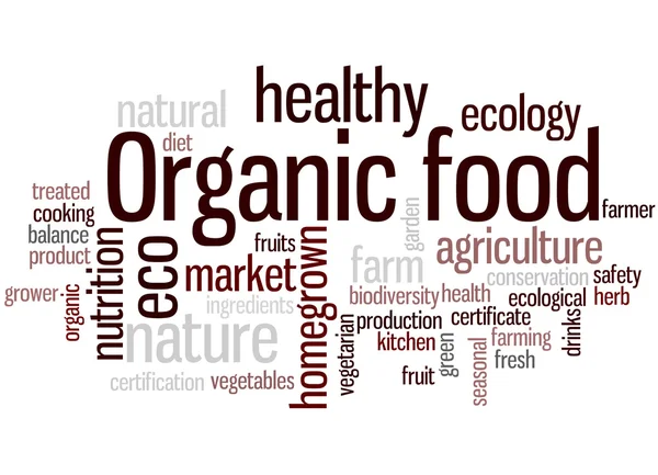 Organic food, word cloud concept 3 — Stock Photo, Image