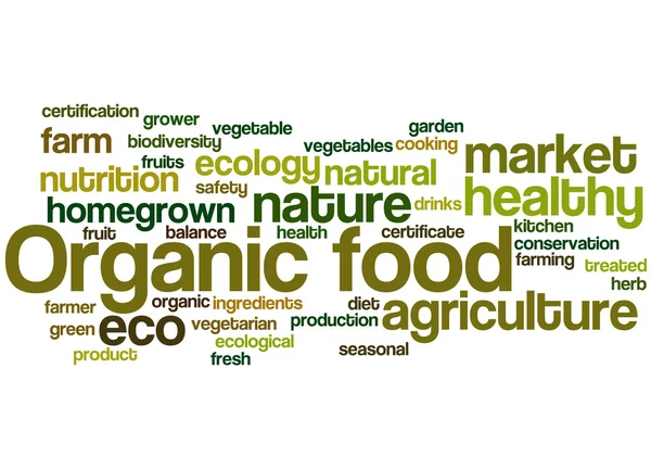 Ekologiska livsmedel, word cloud begrepp 7 — Stockfoto