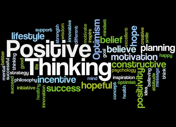 Positives Denken, Word Cloud Konzept 2 — Stockfoto