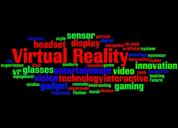 Εικονική πραγματικότητα, η λέξη έννοια σύννεφο 4 — Φωτογραφία Αρχείου
