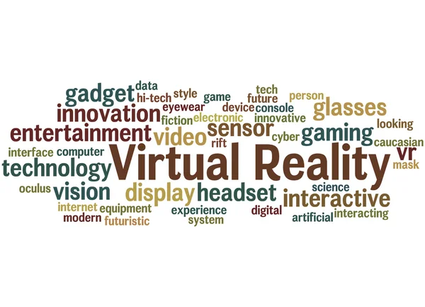 Εικονικής πραγματικότητας, σύννεφο λέξη έννοια 7 — Φωτογραφία Αρχείου