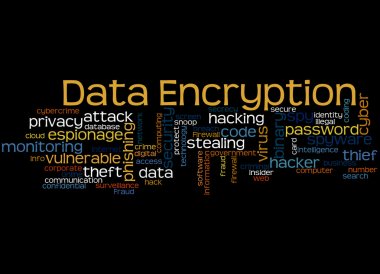 Data Encryption, word cloud concept 8 clipart