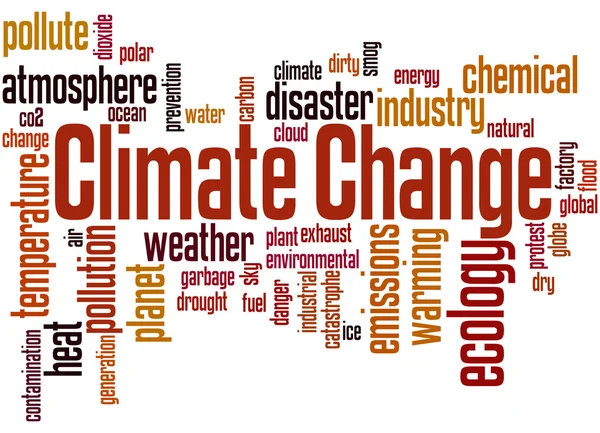 Зміна клімату, концепція хмарності слів — стокове фото