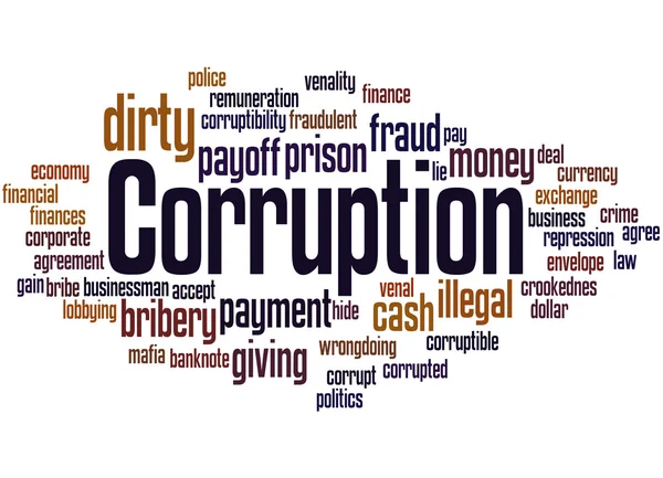 Corruption, concept de nuage de mots — Photo