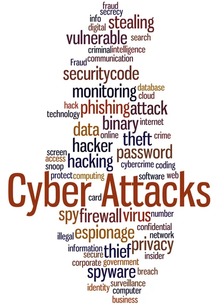 Cyber aanvallen, word cloud concept 4 — Stockfoto