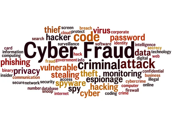 Fraude cibernética, conceito de nuvem de palavras 5 — Fotografia de Stock