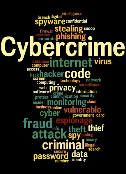 Cybercrime, konsep cloud kata 4 — Stok Foto