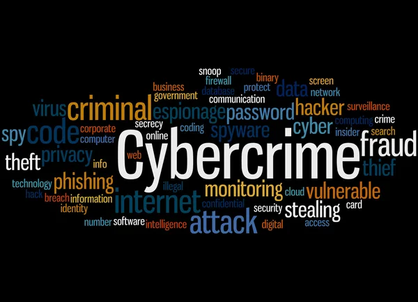 Cybercriminaliteit, word cloud concept 8 — Stockfoto