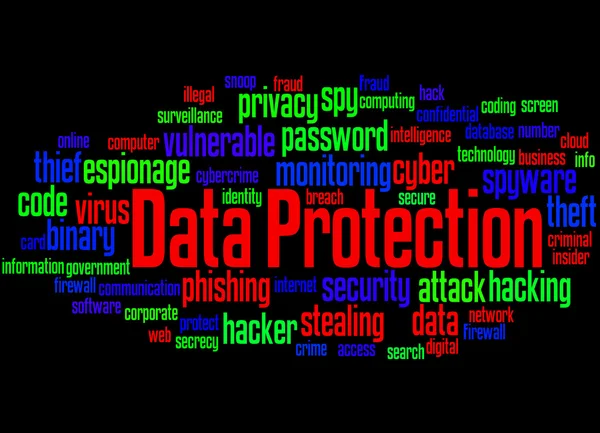 Proteção de dados, conceito de nuvem de palavras 2 — Fotografia de Stock
