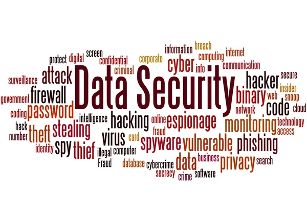 Sicurezza dei dati, concetto di word cloud — Foto Stock
