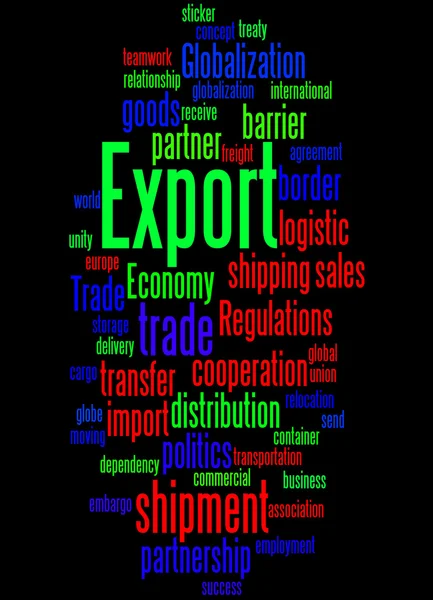 Exportación, concepto de nube de palabras 3 — Foto de Stock
