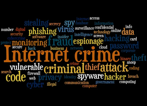 Internet criminaliteit, word cloud concept 5 — Stockfoto