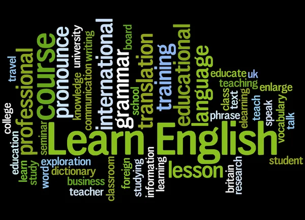 Imparare l'inglese, word cloud concept 4 — Foto Stock