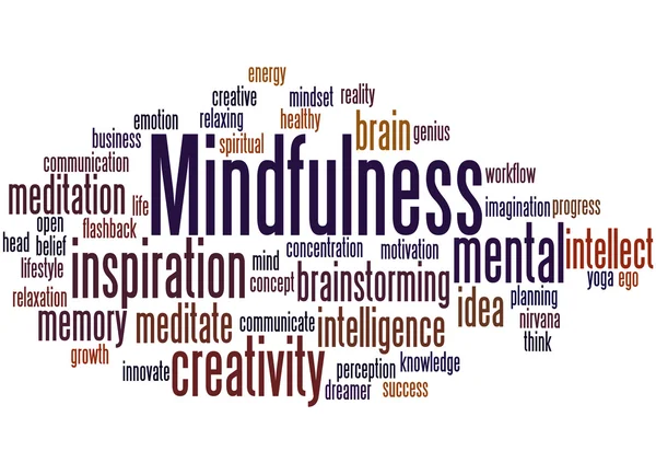 Mindfulness, 단어 클라우드 개념 7 — 스톡 사진