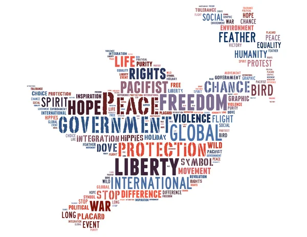 Peace dove, word cloud concept 7