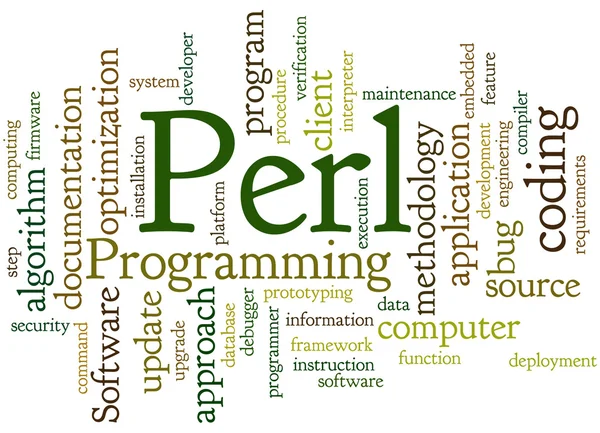 Perl のプログラミング、単語クラウド コンセプト 3 — ストック写真