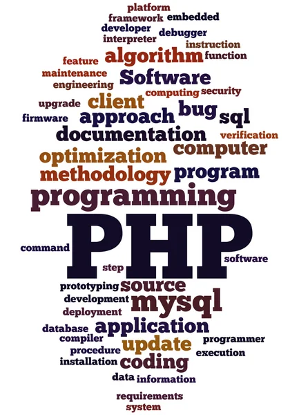 PHP programming, word cloud concept 3 — Stock Photo, Image