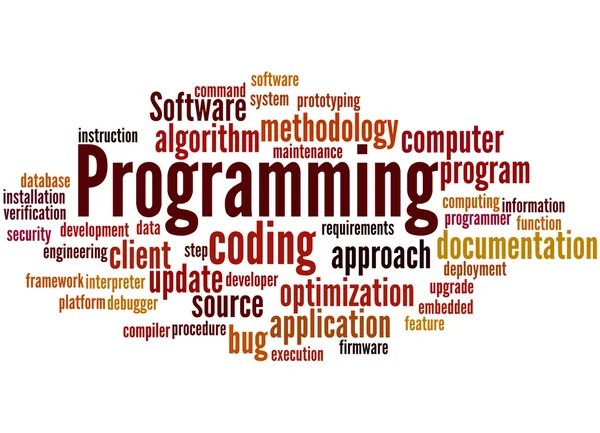 Programmering, word cloud concept 7 — Stockfoto