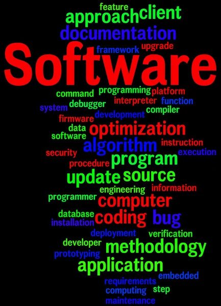 Software, word cloud concept 9 — Stockfoto