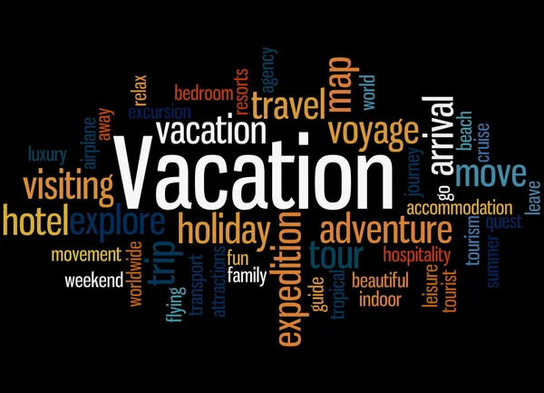 Vakantie, word cloud concept 9 — Stockfoto