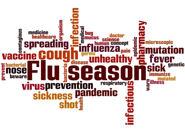 Temporada da gripe, conceito de nuvem de palavras 3 — Fotografia de Stock