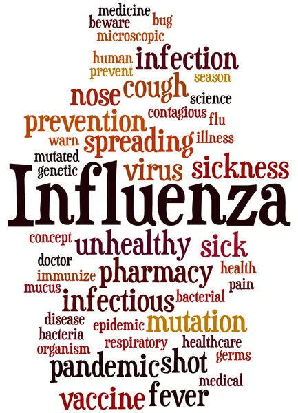 インフルエンザ、単語雲概念 8 — ストック写真