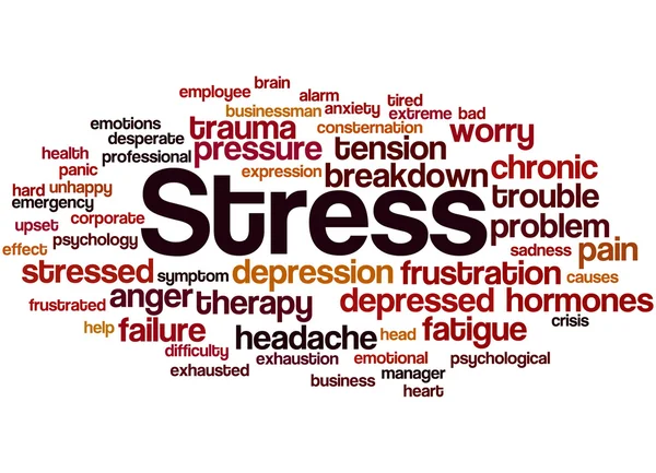 Estrés, concepto de nube de palabras — Foto de Stock