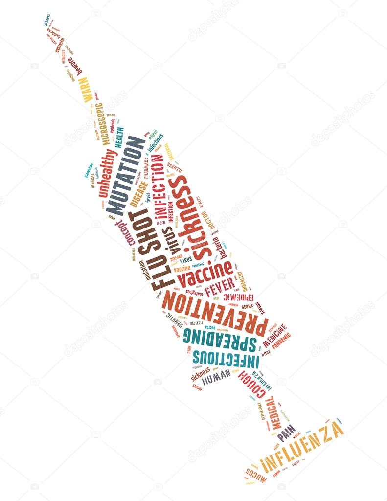 Flu Shot injection, word cloud concept 4 Stock Illustration by ...