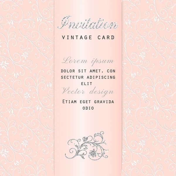 Convite floral vintage —  Vetores de Stock