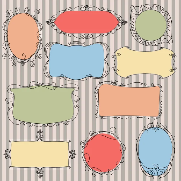 Set doodle frames — Stock Vector