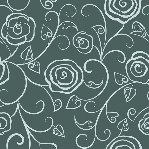 花のシームレスな灰色 — ストックベクタ