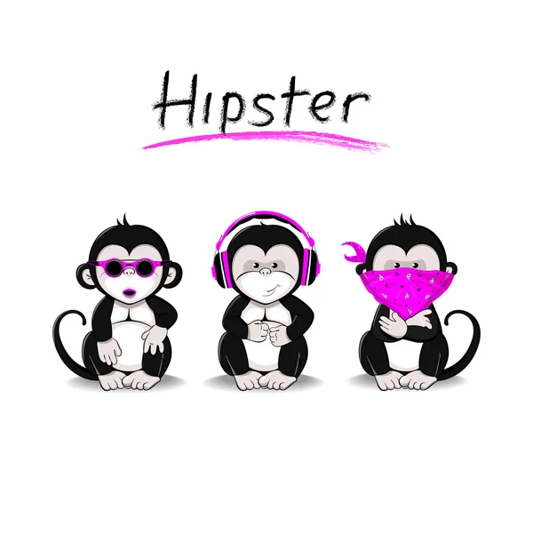 Mono Hipster — Archivo Imágenes Vectoriales