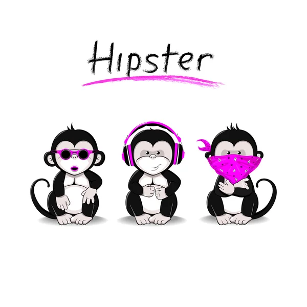 Hipster małpa — Wektor stockowy
