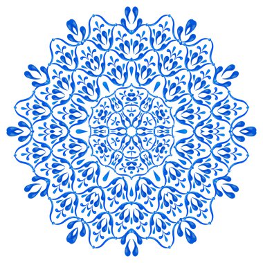 Gzhel dairesel desen