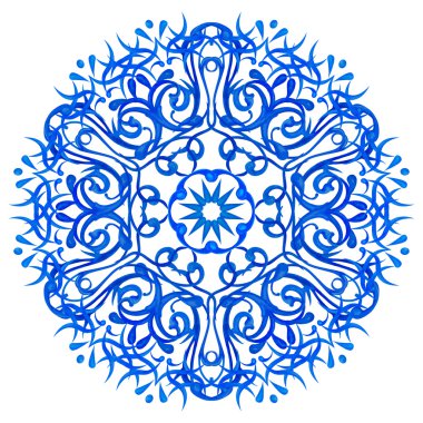 Suluboya mavi mandala