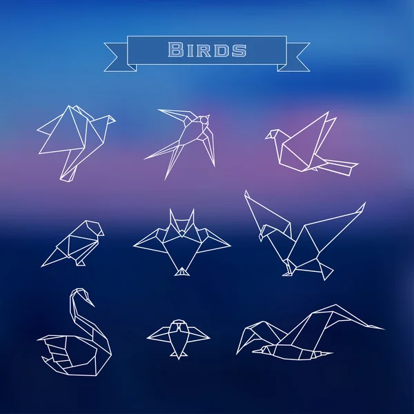 Набор многоугольных птиц — стоковый вектор