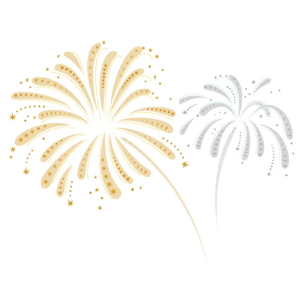 Silver and gold fireworks — Stock Vector