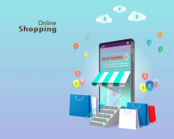 Shopping Online Buy Sale Screen Store Application Internet Website Mobile — Stock Photo, Image