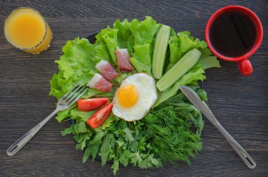 Çırpılmış yumurtalı kahvaltı.