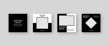 Sosyal medya şablonu. Düzenlenebilir moda sosyal medya ileti şablonu. Model izole edildi. Şablon tasarımı. Vektör illüstrasyonu.