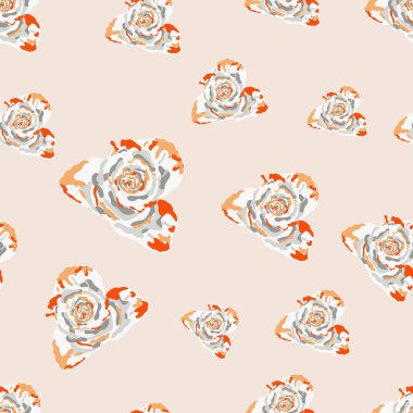 Soyut çiçek deseni. Çiçeklerle kusursuz desen. Kumaş, tekstil, duvar kâğıdı, yüzey vs. için tasarım. Vektör illüstrasyonu.