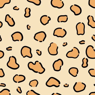 Leopar deseni. Soyut leopar desensiz. Vektör illüstrasyonu. 