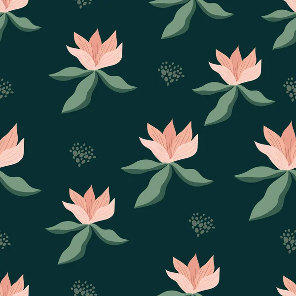 Abstrakcyjny Wzór Kwiatowy Płynny Wzór Kwiatami Liśćmi Projekt Tkanin Tekstyliów — Wektor stockowy