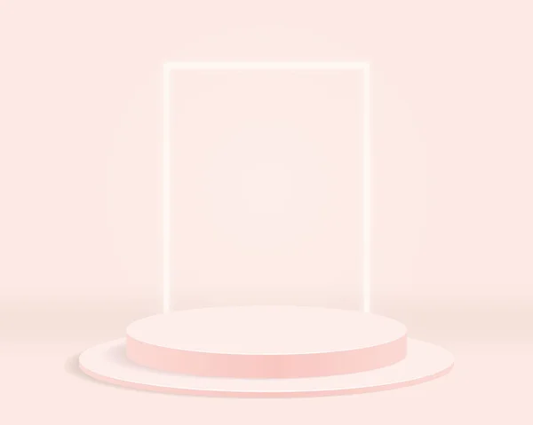 Podium Cylindre Vide Sur Fond Minimal Scène Minimale Abstraite Aux — Image vectorielle