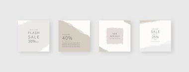 Sosyal medya şablonu. Düzenlenebilir moda sosyal medya ileti şablonu. Model izole edildi. Şablon tasarımı. Vektör illüstrasyonu.