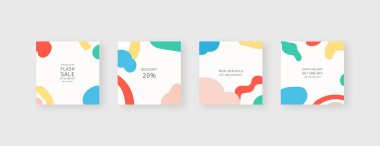 Sosyal medya şablonu. Düzenlenebilir moda sosyal medya ileti şablonu. Model izole edildi. Şablon tasarımı. Vektör illüstrasyonu.