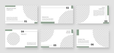 Modern sunum şablonları. İş sunumu şablonu ve sayfa tasarımı. Vektör illüstrasyonu.
